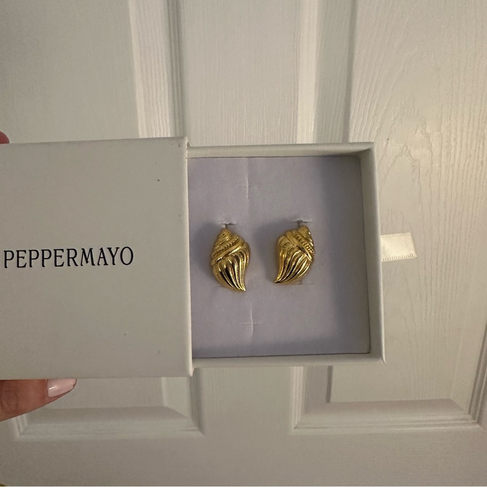 Peppermayo Gold Shell Earrings
